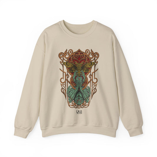 Unique Illustration Sweatshirt | Celtic Ornament Back Graphic, Magical