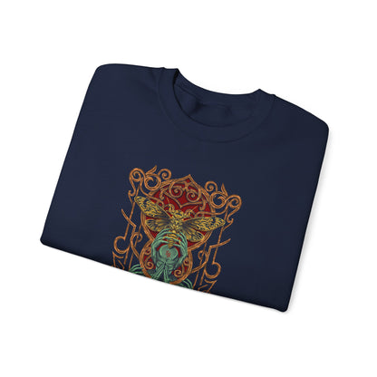 Unique Illustration Sweatshirt | Celtic Ornament Back Graphic, Magical