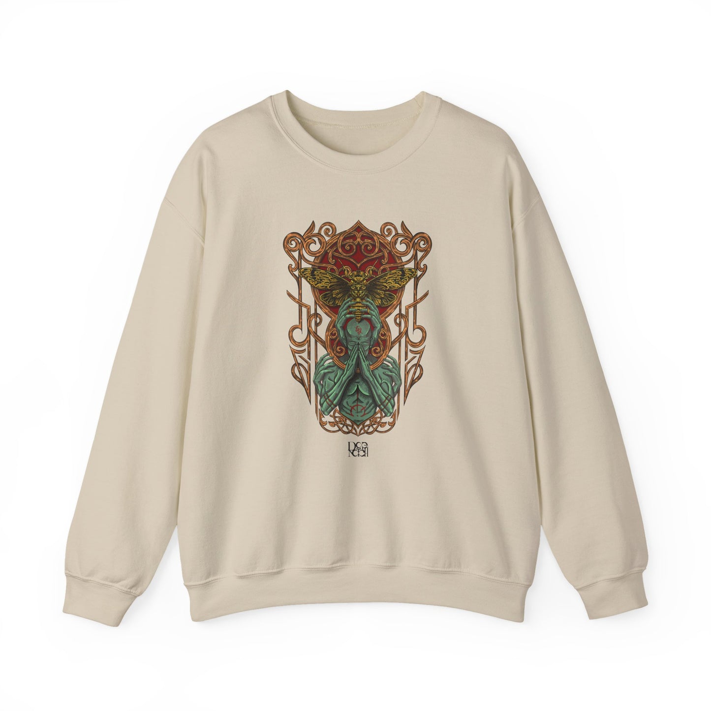 Unique Illustration Sweatshirt | Celtic Ornament Back Graphic, Magical