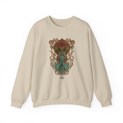 Unique Illustration Sweatshirt | Celtic Ornament Back Graphic, Magical