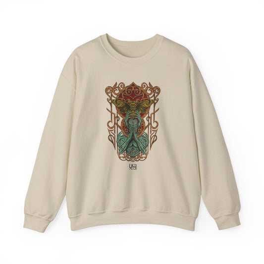 Unique Illustration Sweatshirt | Celtic Ornament Back Graphic, Magical
