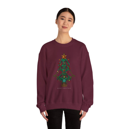 Christmas Art Sweatshirt, Holiday Crewneck Jumper, Festive Winter Pullover, Xmas Clothing Gift, Cozy Graphic Apparel