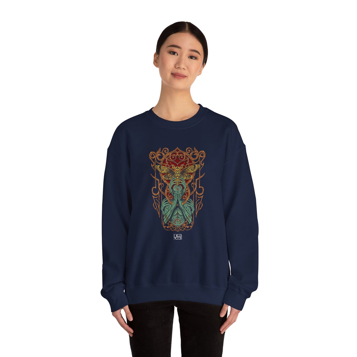 Unique Illustration Sweatshirt | Celtic Ornament Back Graphic, Magical