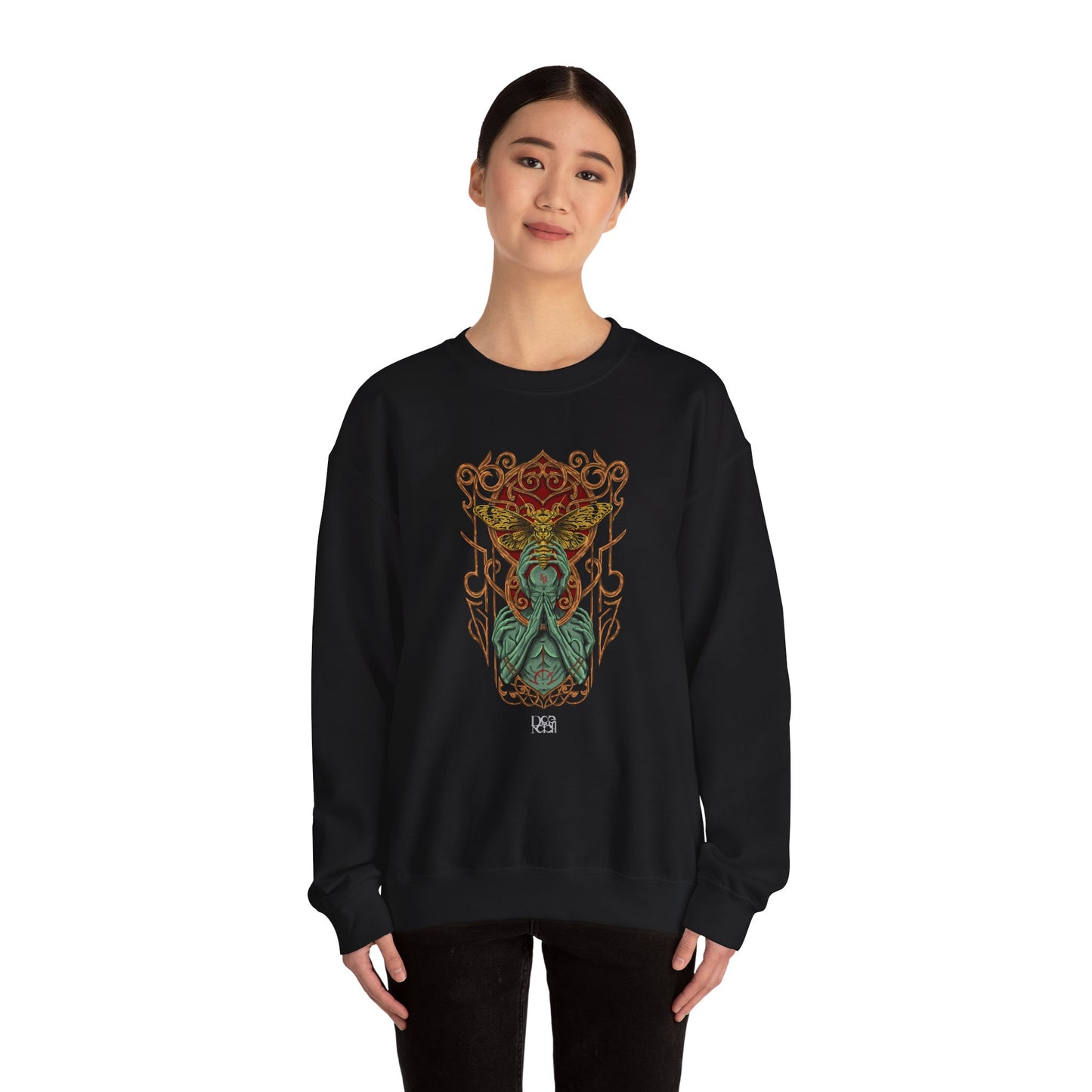 Unique Illustration Sweatshirt | Celtic Ornament Back Graphic, Magical