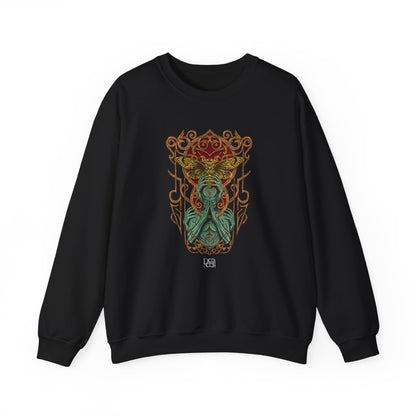 Unique Illustration Sweatshirt | Celtic Ornament Back Graphic, Magical