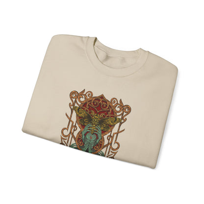 Unique Illustration Sweatshirt | Celtic Ornament Back Graphic, Magical