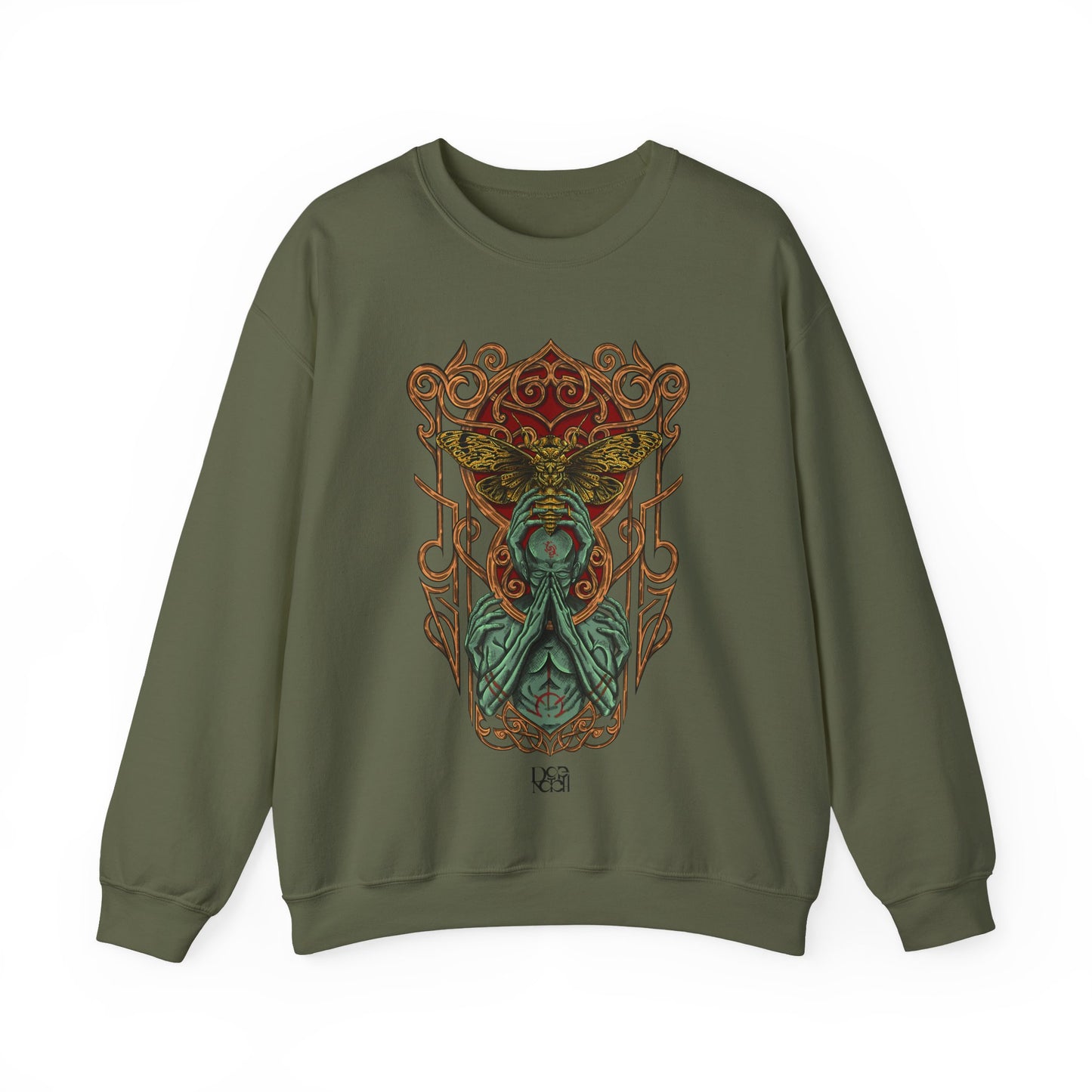 Unique Illustration Sweatshirt | Celtic Ornament Back Graphic, Magical